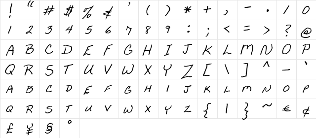 FG Emma Regular  glyph index