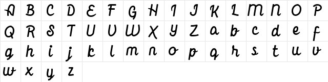 Breath DEMO Regular  glyph index