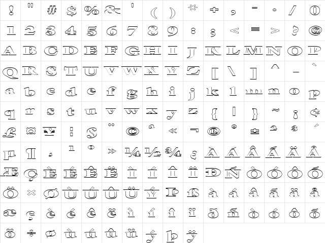 FZ ROMAN 26 HOLLOW EX Normal  glyph index