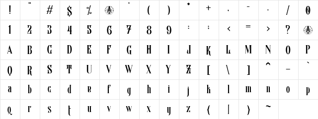 Bellvast Personal Use Only Regular  glyph index