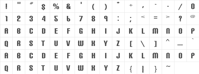 Carbon Phyber Regular  glyph index