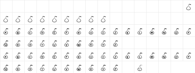 Pan Pasand Hollow Regular  glyph index