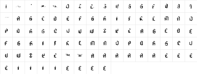 KILL THE PANDA Regular  glyph index