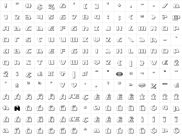 Global Dynamics 3D Regular  glyph index