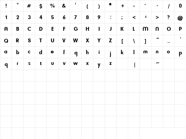 Soul Papa Regular  glyph index