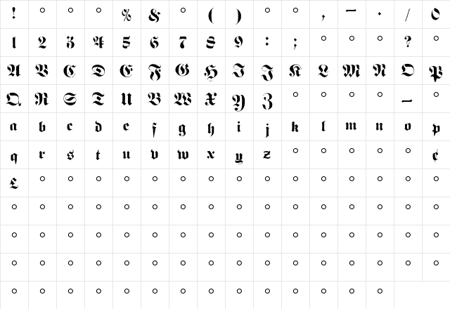 Flyerfonts Release  glyph index
