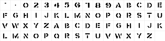 Crass Regular  glyph index