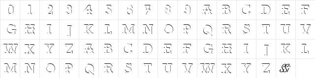 Fab Deco SSi Regular  glyph index