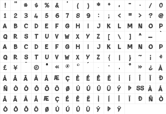 Paltime Love  glyph index