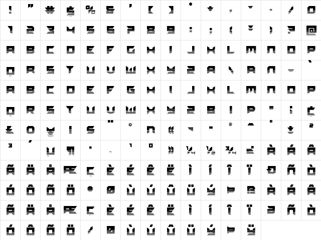 Dagger Dancer Twotone Regular  glyph index