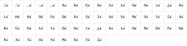 KR Shovelin Regular  glyph index