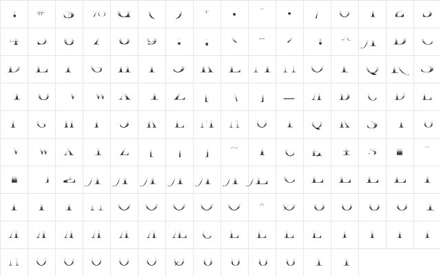 Castaway Fill v2 Regular  glyph index