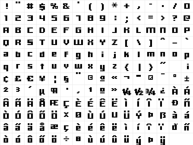 hooge 06_66 Regular  glyph index