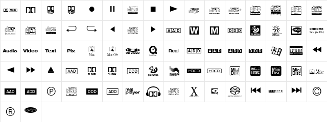 CombiSymbols CD Regular  glyph index