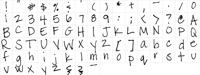 Pea Kari Regular  glyph index