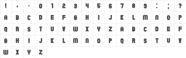 Chicago Neon Regular  glyph index