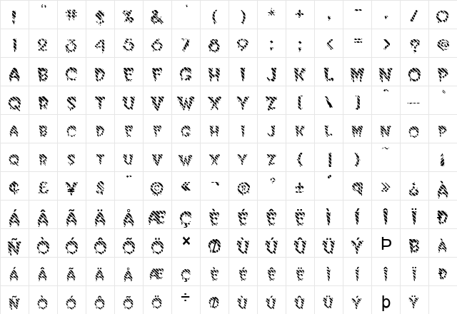 FZ UNIQUE 10 STRIPED Normal  glyph index