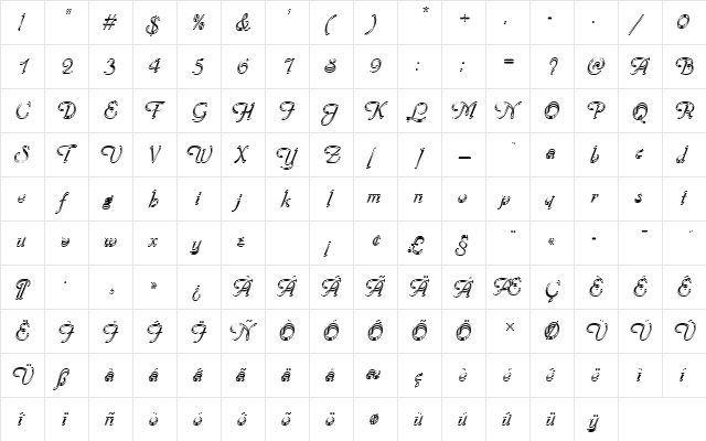 PhyllisDIn1 Regular  glyph index