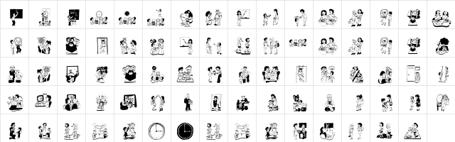 SchoolTime Regular  glyph index
