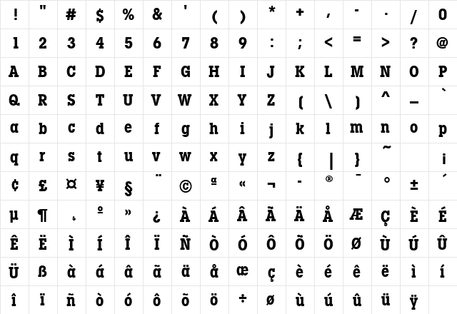 LubalinGraphMdCdITCTT Bold  glyph index