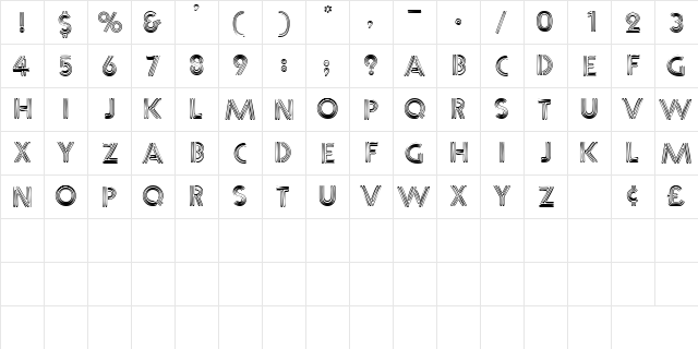 PandemoniaCapsSSK Regular  glyph index