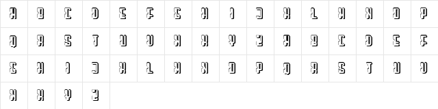 Mistress Hollow Regular  glyph index