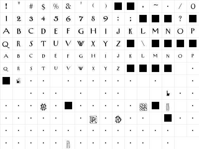 Rsupprwsts Regular  glyph index