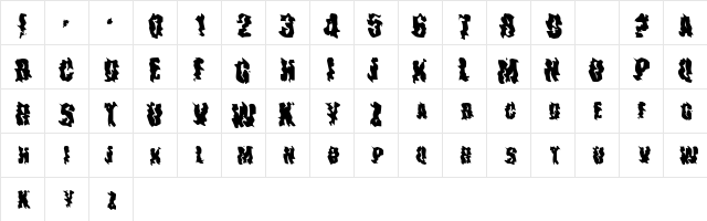 The Drips Regular  glyph index