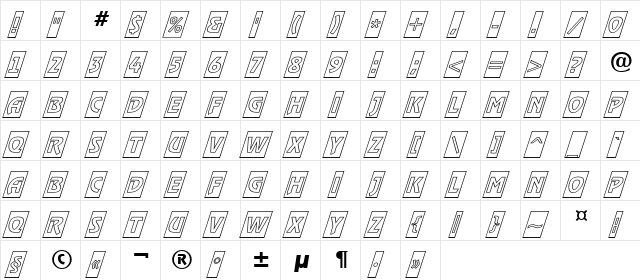 a_RewinderTitulCmOtlObl Regular  glyph index