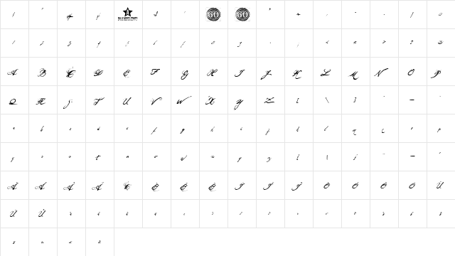 Olho de Boi 0.2  glyph index