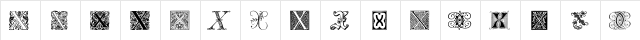 Ornamental Initials X Regular  glyph index