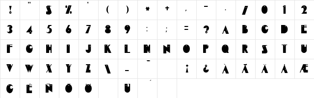Exquisite Regular  glyph index