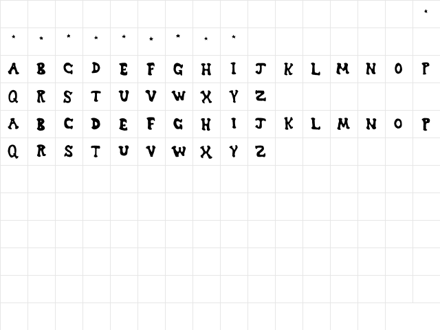 Dreamwish Regular  glyph index