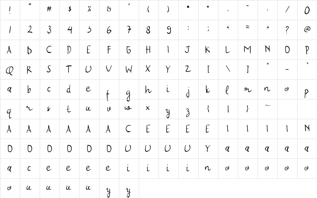 Moments Regular  glyph index