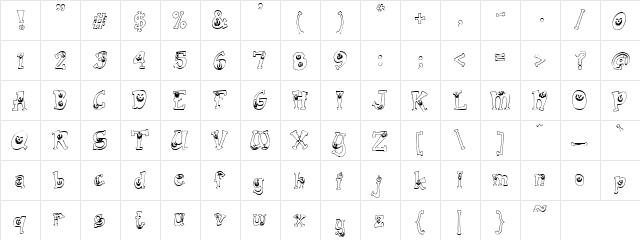 PC Jack O Lantern Regular  glyph index