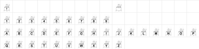 KR Nght's Brew! Regular  glyph index