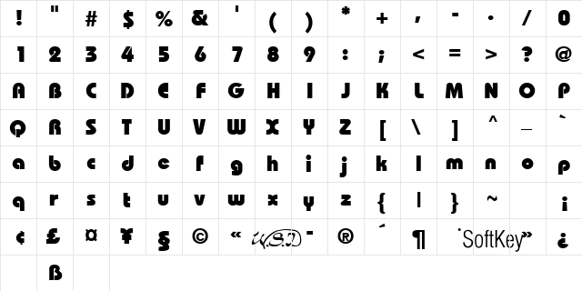 Brie Black Regular  glyph index