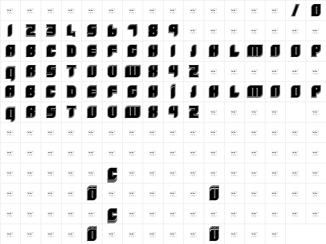 Boldie Outline Outline  glyph index