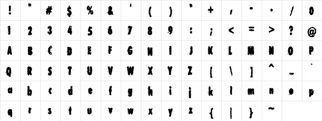 Corrupt Government Regular  glyph index