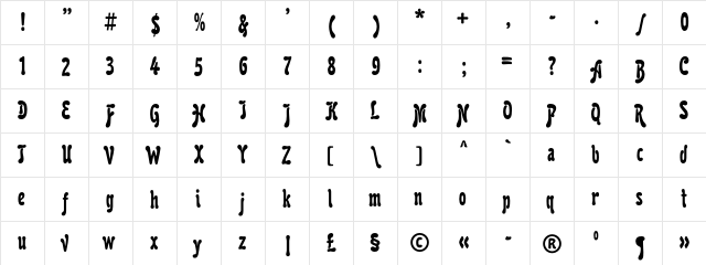 KarollaC Regular  glyph index