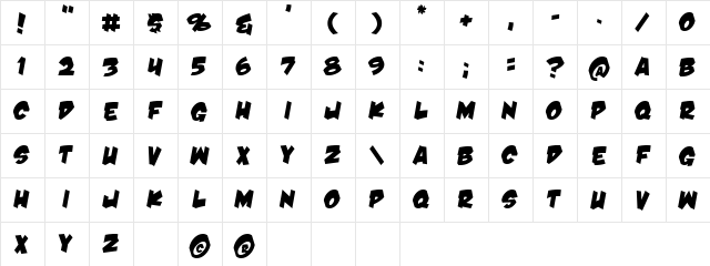 Damn Noisy Kids Regular  glyph index