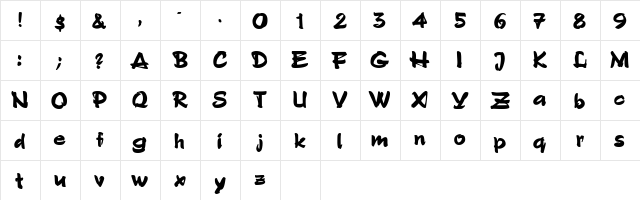 BuckeyeSSK Bold  glyph index