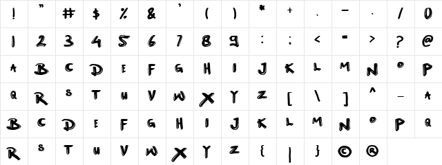 Rocky-Regular Goovy Regular  glyph index