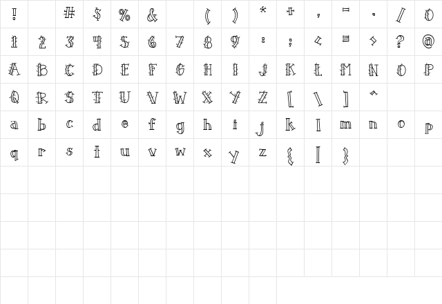 CK Grapevine Regular  glyph index