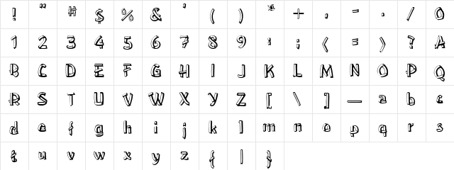PT Masking Tape Normal  glyph index