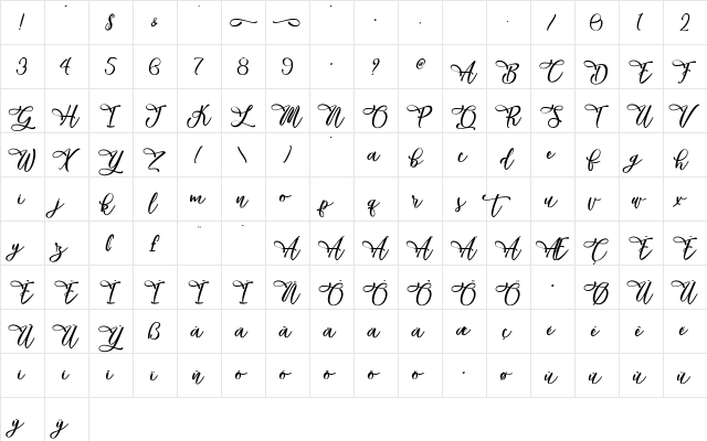 Zebra Advert - Personal Use Regular  glyph index