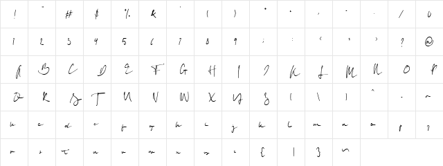 Serious Regular  glyph index
