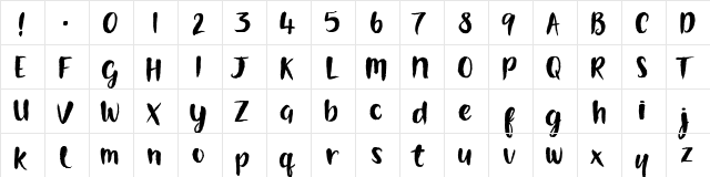 Gorgeously World  DEMO Regular  glyph index
