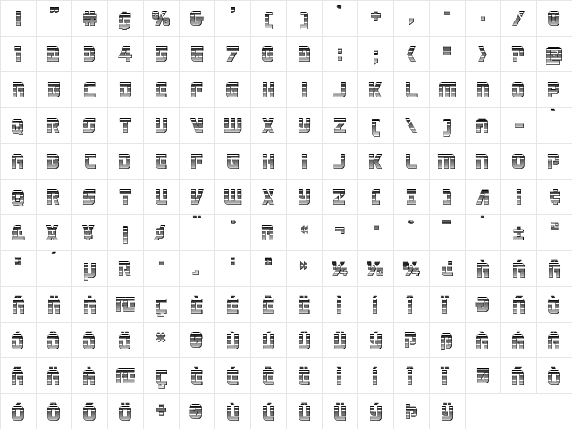 Legio Sabina Chrome Regular  glyph index