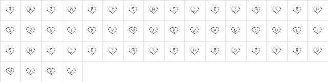 KR Heart of Flowers Regular  glyph index